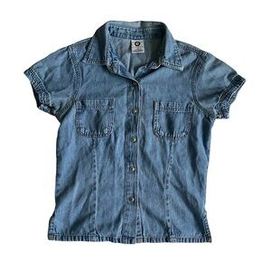 Vintage Denim Button Down Crop Top